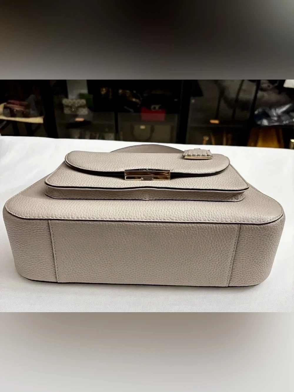 KATE SPADE PINE GROVE WAY ALEXYA  SATCHEL EGG SHELL.